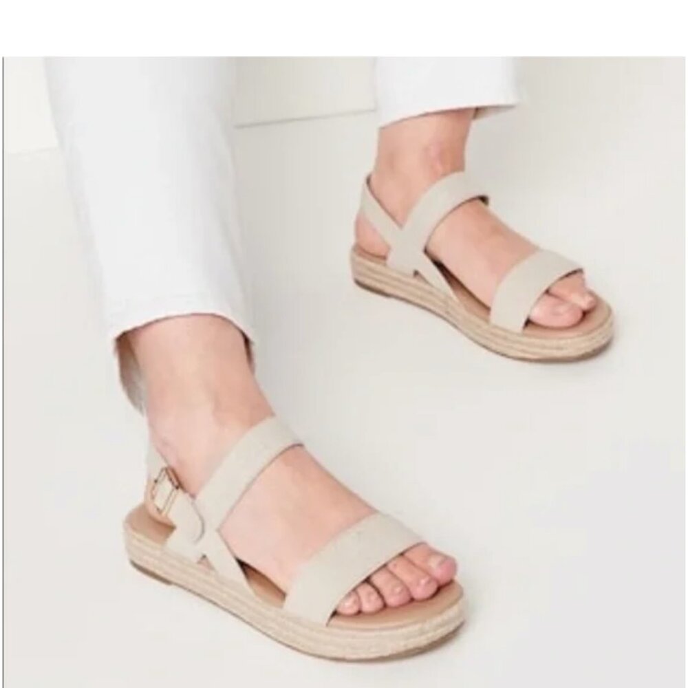 Old Navy Espadrille Flatform Beige Sandals Size 8 (New)